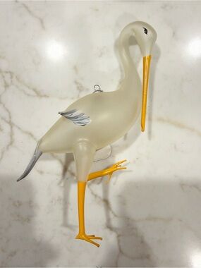 Vintage Soffieria De Carlini Italian mouth-blown glass crane ornament